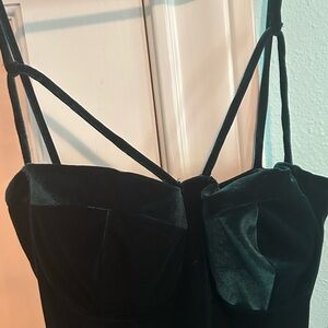 Codigo emerald velvet balconet strappy midi dress size S